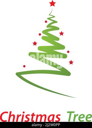 Christmas tree logo ilustration vector design Stock Vector