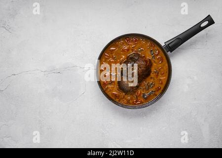 Slow cooked boneless meat, top view Stock Photo
