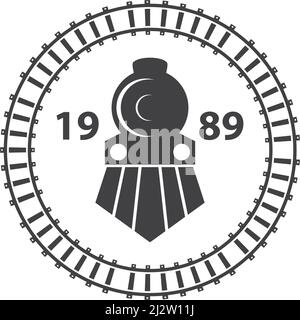 Train illustration logo vector flat design Stock Vector