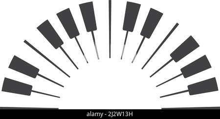 Piano logo icon vector ilustration template Stock Vector