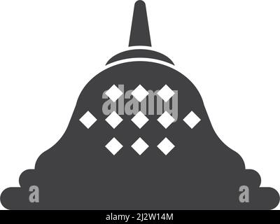 Stupa temple logo flat design vector Stock Vector