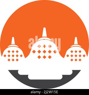 Stupa temple logo flat design vector Stock Vector