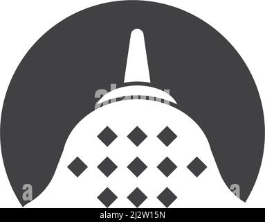 Stupa temple logo flat design vector Stock Vector
