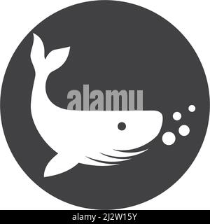 Whale logo illustration vector flat design Stock Vector Image & Art - Alamy