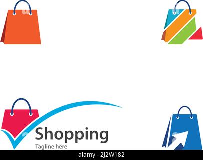 Shopping bag logo vector template Stock Vector