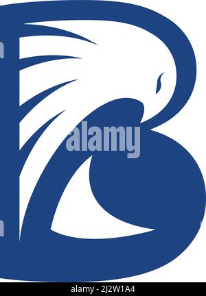Initial B letter Falcon Eagle Bird Logo Template vector Stock Vector