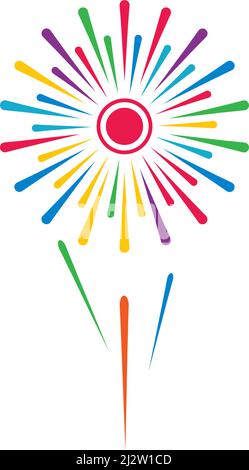 Firework illustration template vector design Stock Vector
