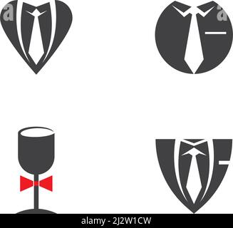 Tuxedo logo vector icon template Stock Vector