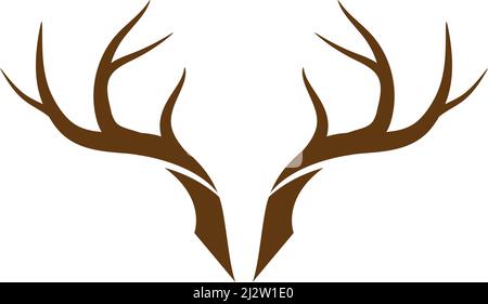 Deer antler ilustration logo vector template Stock Vector