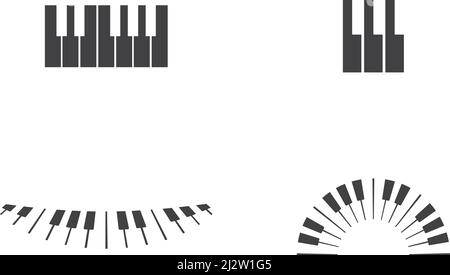 Piano logo icon vector ilustration template Stock Vector