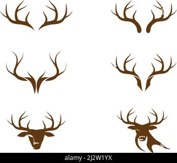 Deer antler ilustration logo vector template Stock Vector