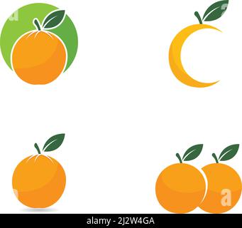 Orange fruit logo Vector illustration template Stock Vector