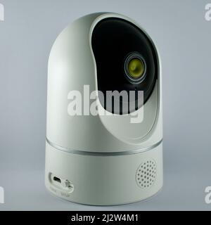 A new generation ip camera used in home and workplace security. Baby, child and elderly monitoring camera. Security camera that can broadcast over the Stock Photo