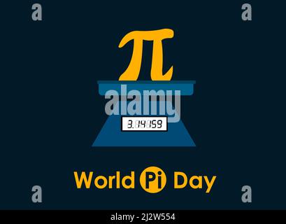 Illustration of world pi day, mathematical day celebration Stock Vector