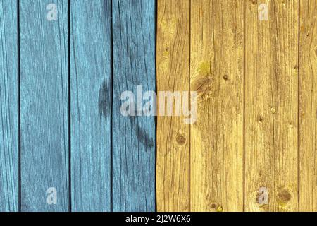 Multicolored yellow and blue wooden tiles background Stock Photo