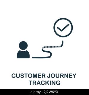 Customer Journey Tracking icon. Monochrome simple Customer Journey Tracking icon for templates, web design and infographics Stock Vector