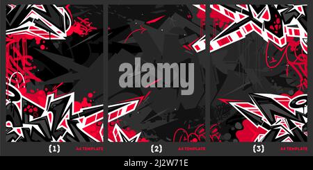 Abstract Graffiti Style A4 Poster Vector Illustration Background ...