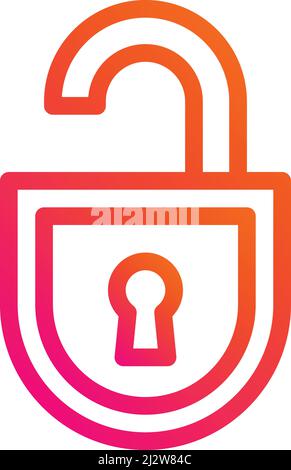 Unlock Vector Icon Design Illustration Stock Vector