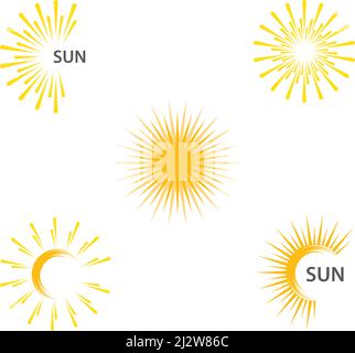 sun ilustration logo vector icon template Stock Vector
