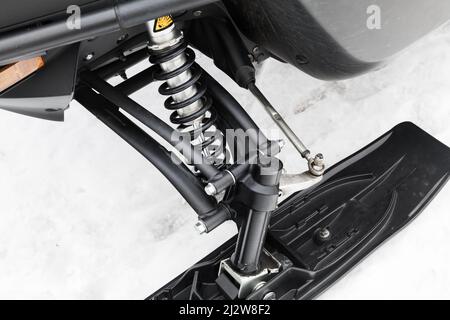 Snowmobile transmission details, close up photo with selective focus Stock Photo