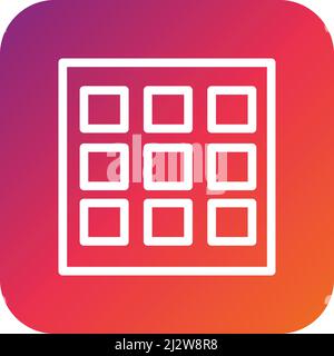 App grid icon set menu dashboard tiles outline solid and color vector ...