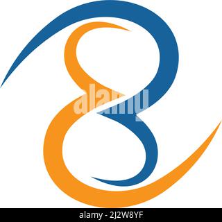 Eight logo vector flat design template Stock Vector