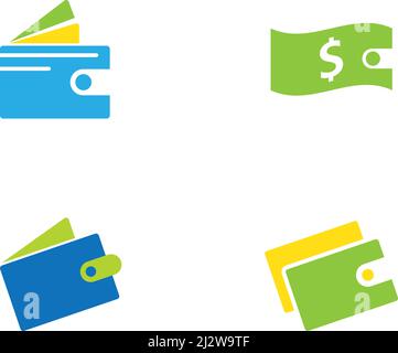 Wallet logo and symbol vector template Stock Vector