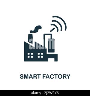 Smart Factory icon. Monochrome simple Smart Factory icon for templates, web design and infographics Stock Vector