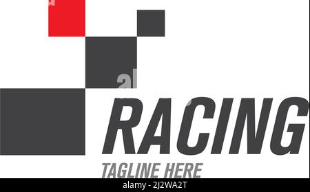 Race flag logo vector template Stock Vector