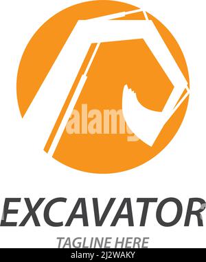 Excavator logo illustration vector template Stock Vector