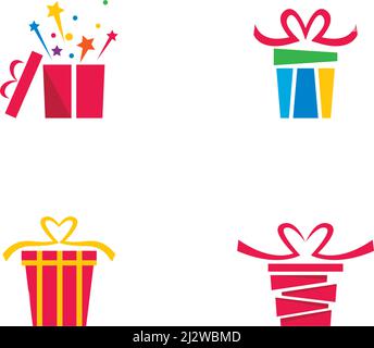 Gift Box, gift shop logo icon Vector design Stock Vector