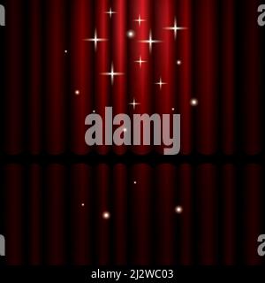 Red Curtain stage background illustration vector Stock Vector