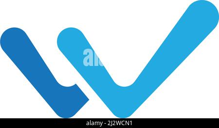 W Letter Alphabet font logo vector design Stock Vector