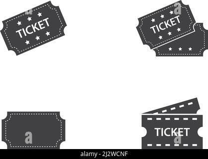 Ticket logo icon vector flat design Stock Vector