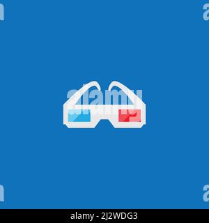 3D Glasses icon vector flat design Stock Vector