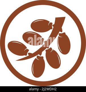 Date fruits logo illustration vector flat design Stock Vector