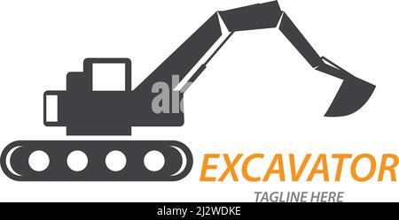Excavator logo illustration vector template Stock Vector