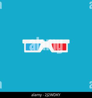 3D Glasses icon vector flat design Stock Vector