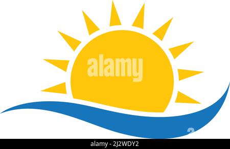 sun ilustration logo vector icon template Stock Vector