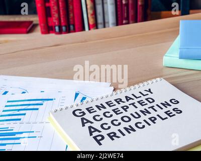 Documents about Generally Accepted Accounting Principles GAAP on the desk. Stock Photo