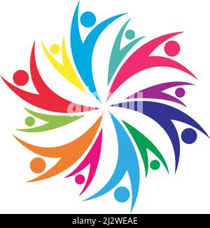 Community, network and social logo design template vector Stock Vector