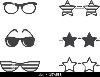 Glasses icon vector flat design Stock Vector