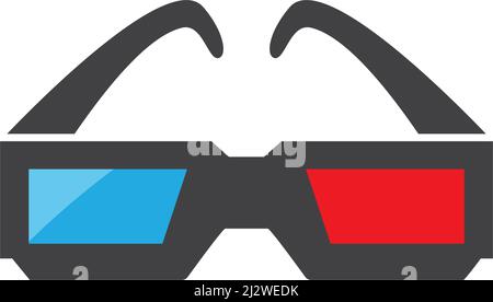 3D Glasses icon vector flat design Stock Vector