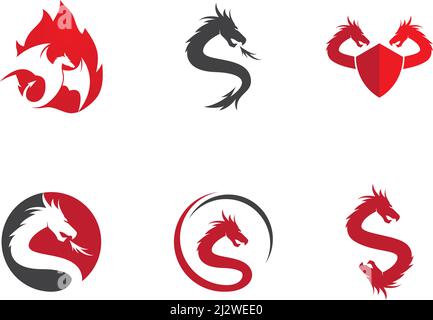 dragon logo template vector illustration Stock Vector Image & Art - Alamy