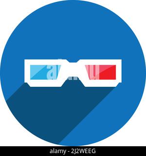 3D Glasses icon vector flat design Stock Vector