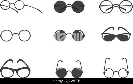 Glasses icon vector flat design Stock Vector