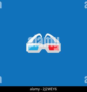 3D Glasses icon vector flat design Stock Vector