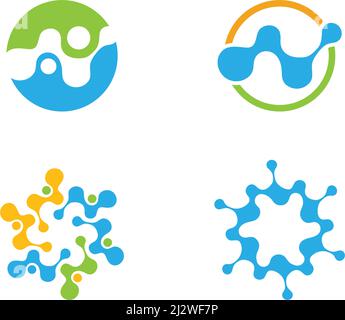 Molecule logo icon illustration vector template Stock Vector