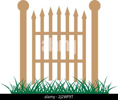 Fence logo icon vector illustration flat design Stock Vector
