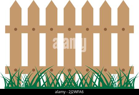 Fence logo icon vector illustration flat design Stock Vector